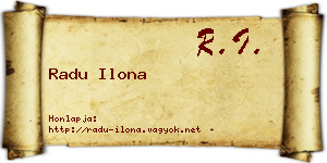 Radu Ilona névjegykártya